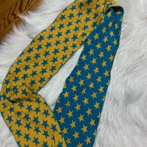 Reversible Blue And Yellow Star Scarf